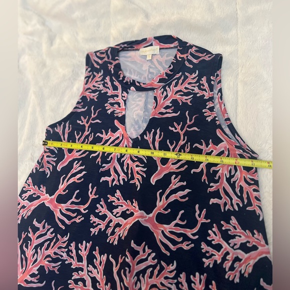 🌿 Simply Southern Pink & Navy Coral Print Dress with Tassel Hem - Picture 6 of 7